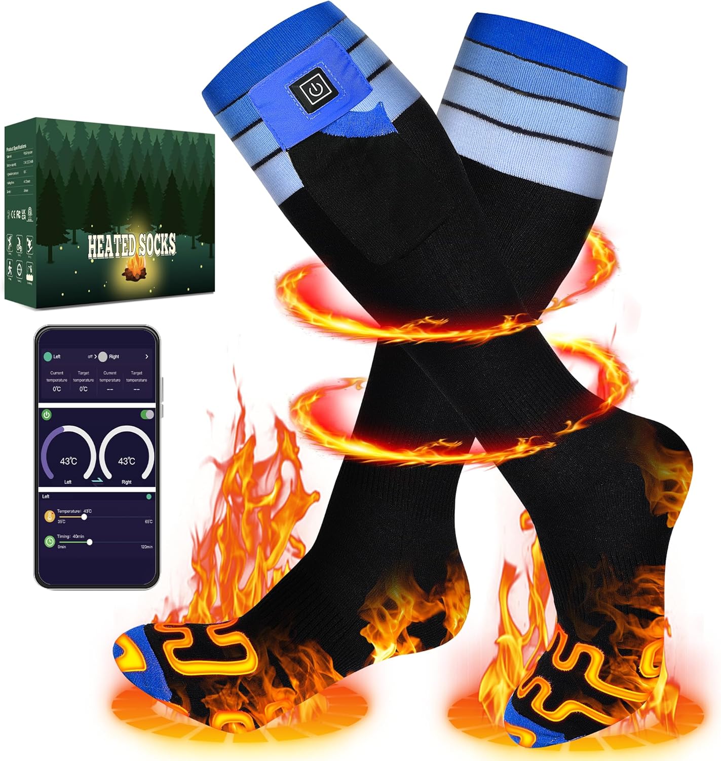 2024 Upgraded Heated Socks for Men Women with APP Control