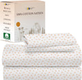 Floral Pattern Cotton Sateen Queen Sheet Set - Chic Floral