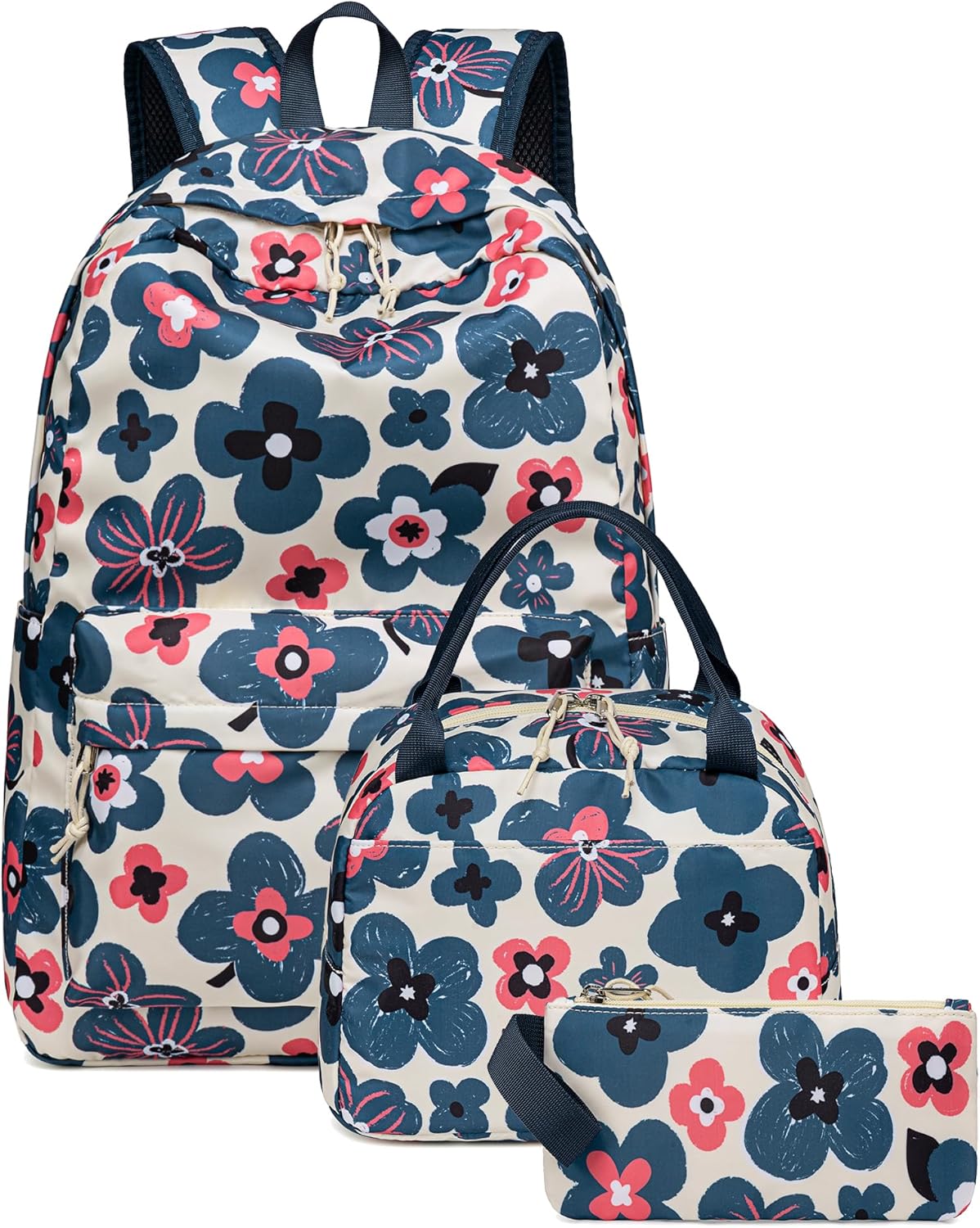 Bluboon Teen Girls School Backpack Set with Lunch Box & Pencil Case