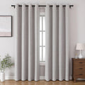 100% Blackout Linen Curtains 90 in 2 Panels - Room Darkening Comfort