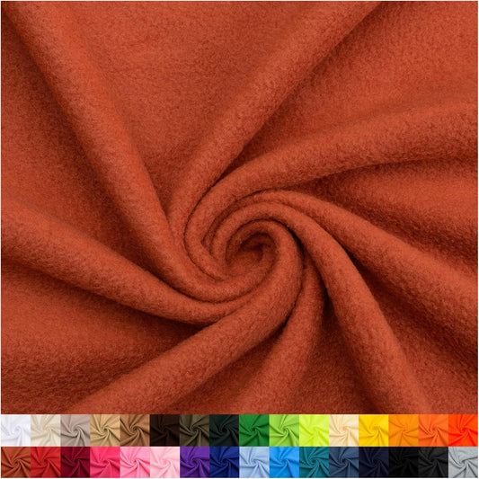 Pico Textiles Rust Solid Fleece Fabric - 5 Yards Bolt for Sewing