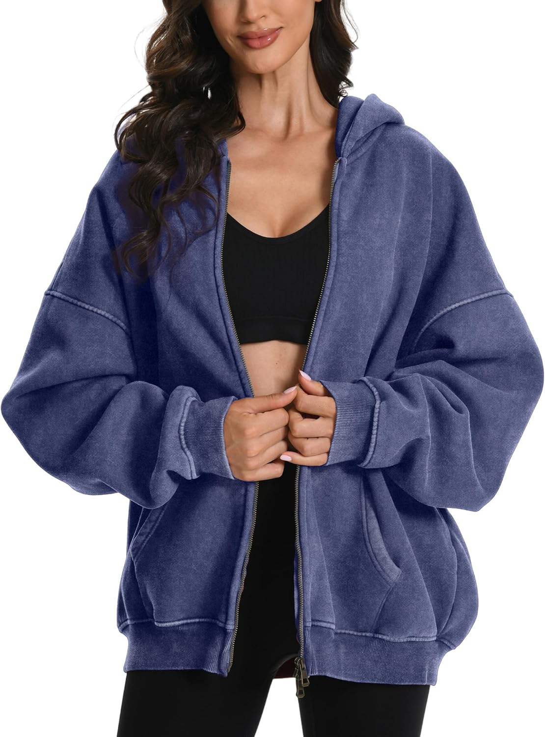 Oversized Acid Wash Hoodie for Unisex Comfort and Style