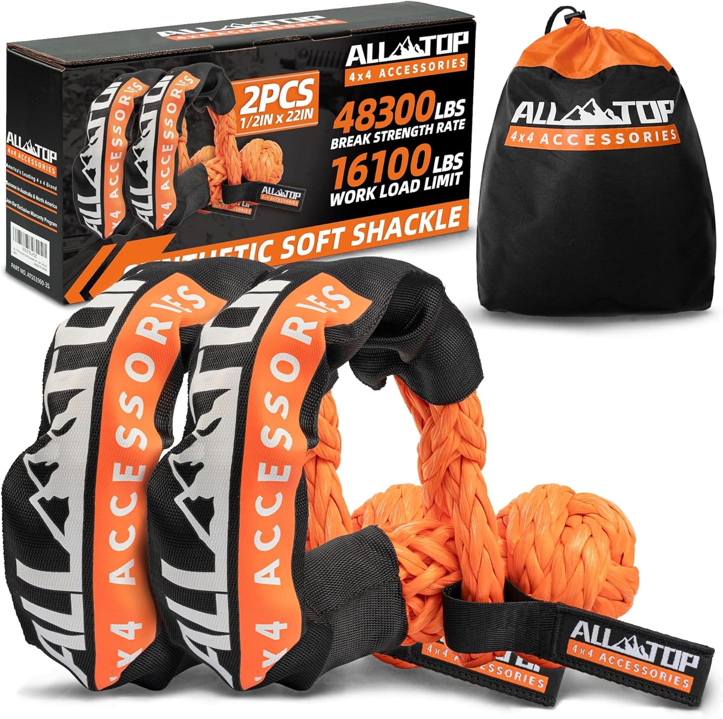 ALL-TOP Synthetic Soft Shackle Rope for Offroad 4x4 Vehicles