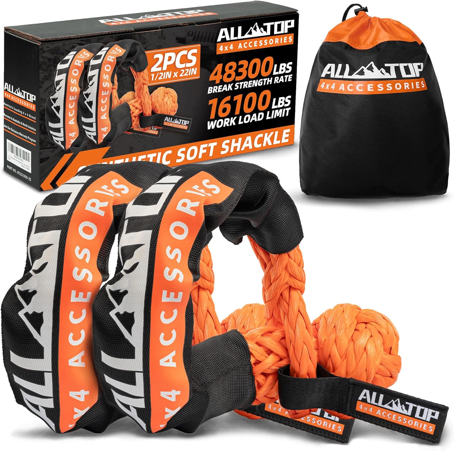 ALL-TOP Synthetic Soft Shackle Rope for Offroad 4x4 Vehicles