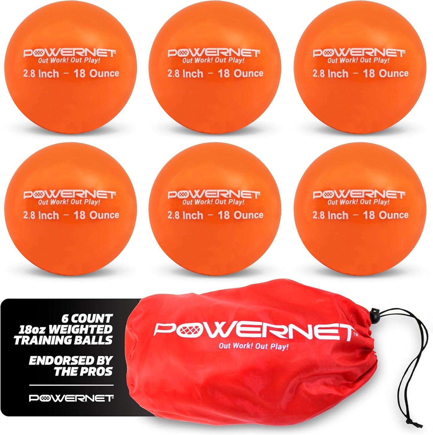 PowerNet Weighted Baseballs for Hitting Training and Strength