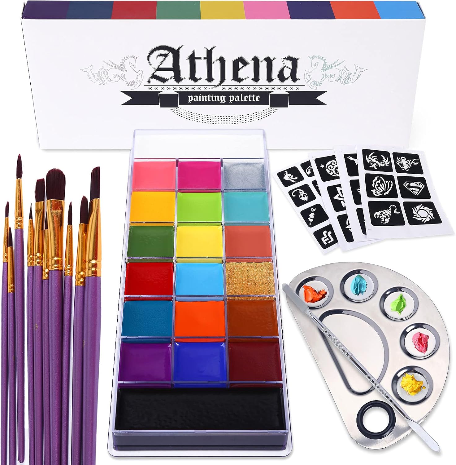 UCANBE Athena Face Body Paint Set for Halloween and Parties