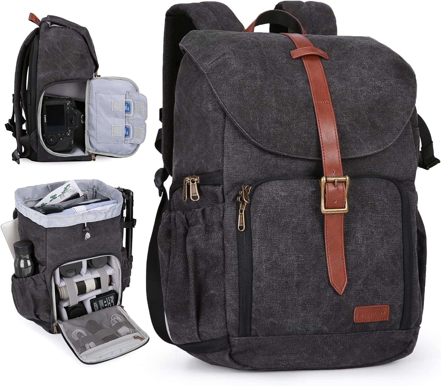 BAGSMART Waterproof Camera Backpack with 15 Inch Laptop Compartment