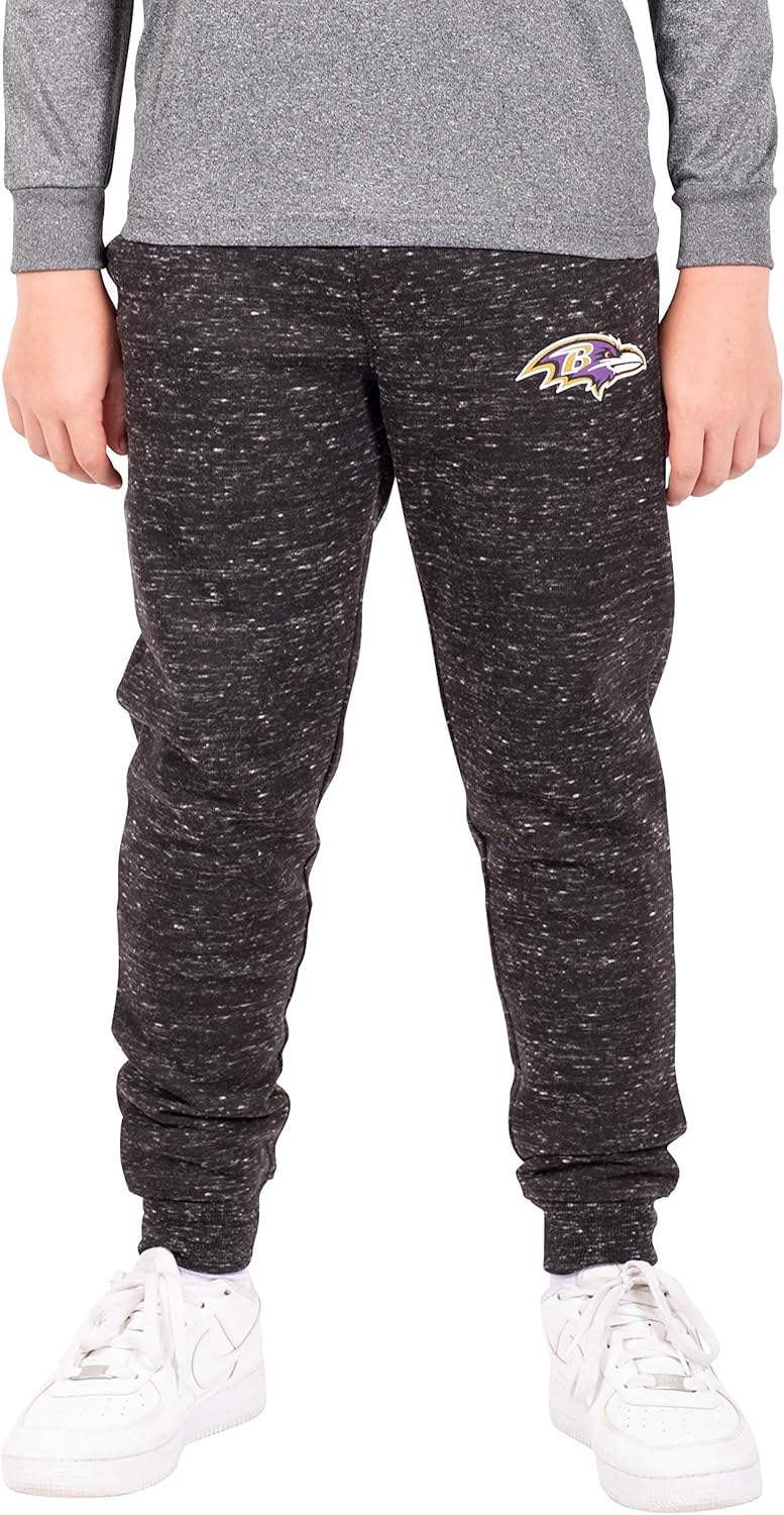 Ultra Game NFL Black Snow Fleece Jogger Sweatpants for Comfort