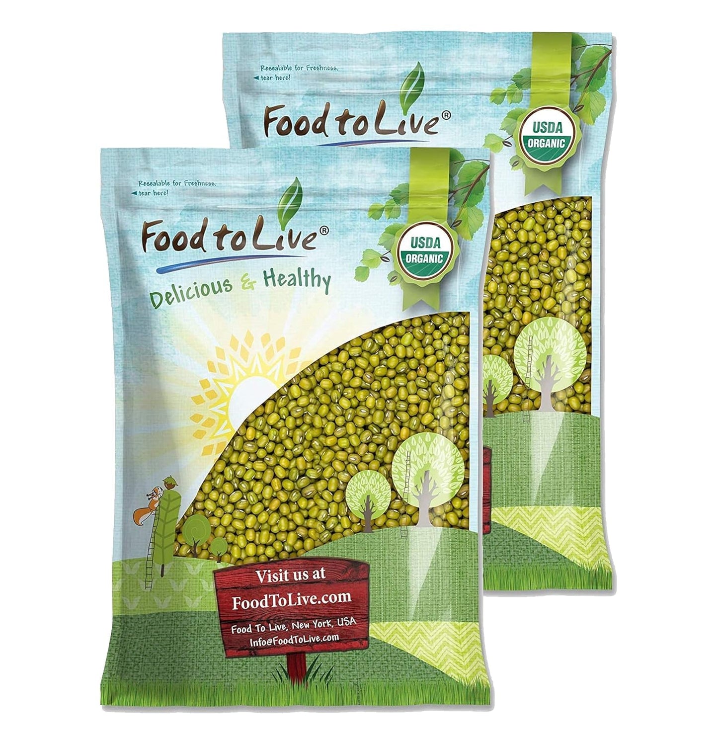 Organic Mung Beans - Non-GMO, Whole Dried Beans for Sprouting