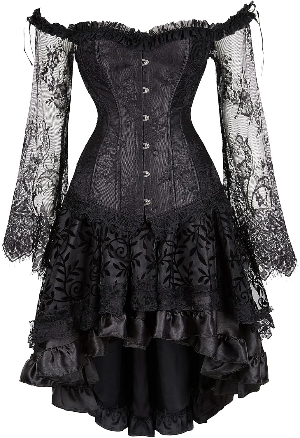 Victorian Off Shoulder Overbust Corset for Steampunk Style