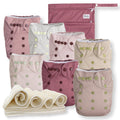 Cloth Diapers 7 Pack Ballet Slippers - One Size Adjustable Set