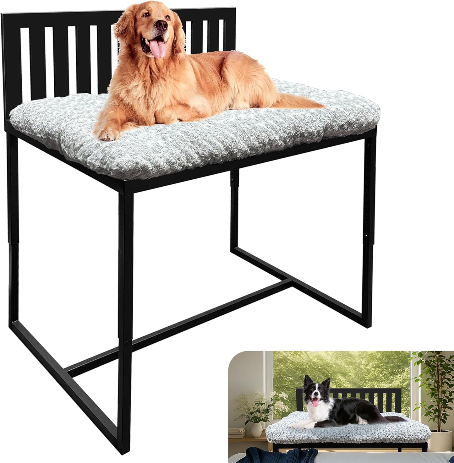 Beside Dog Bunk Beds for Large Dogs with Removable Cushion