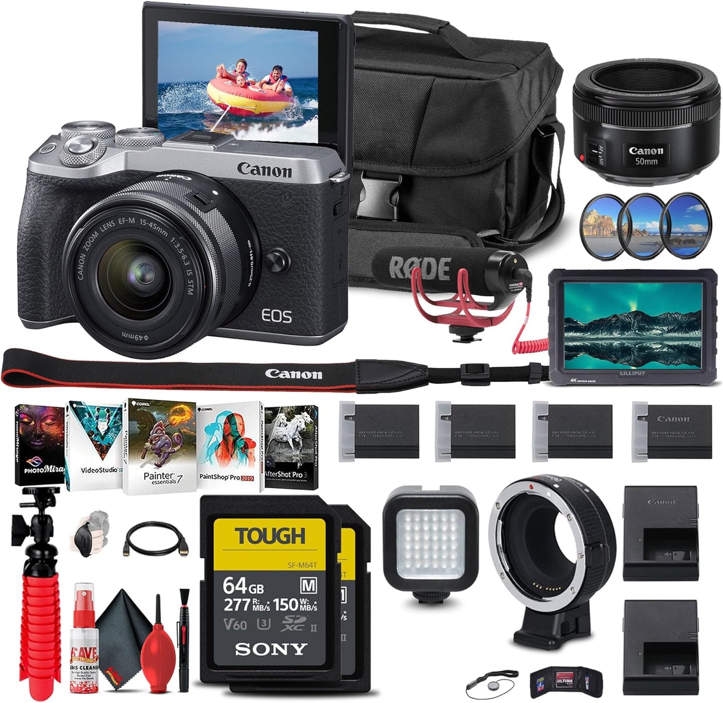 Canon EOS M6 Mark II Bundle: 4K Video & Pro Accessories