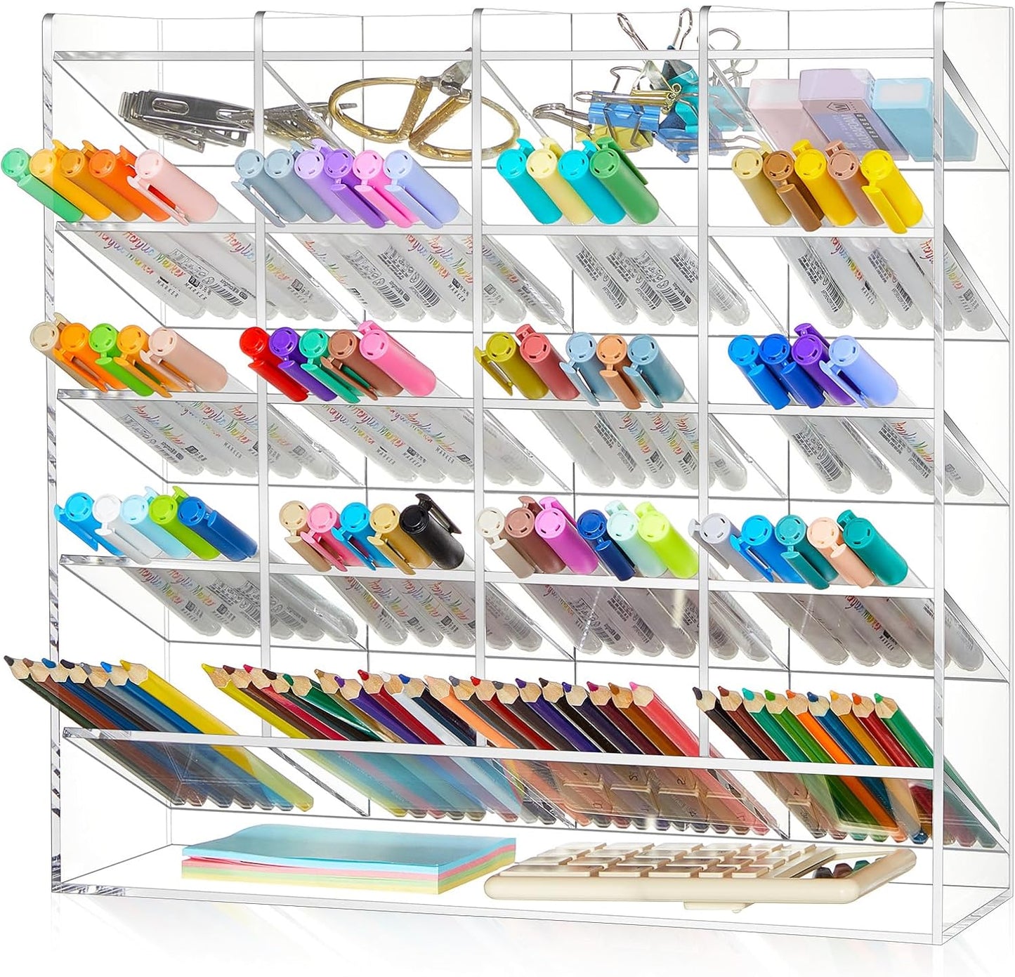 Acrylic Pen Organizer for 250 Markers - Space Saving Design