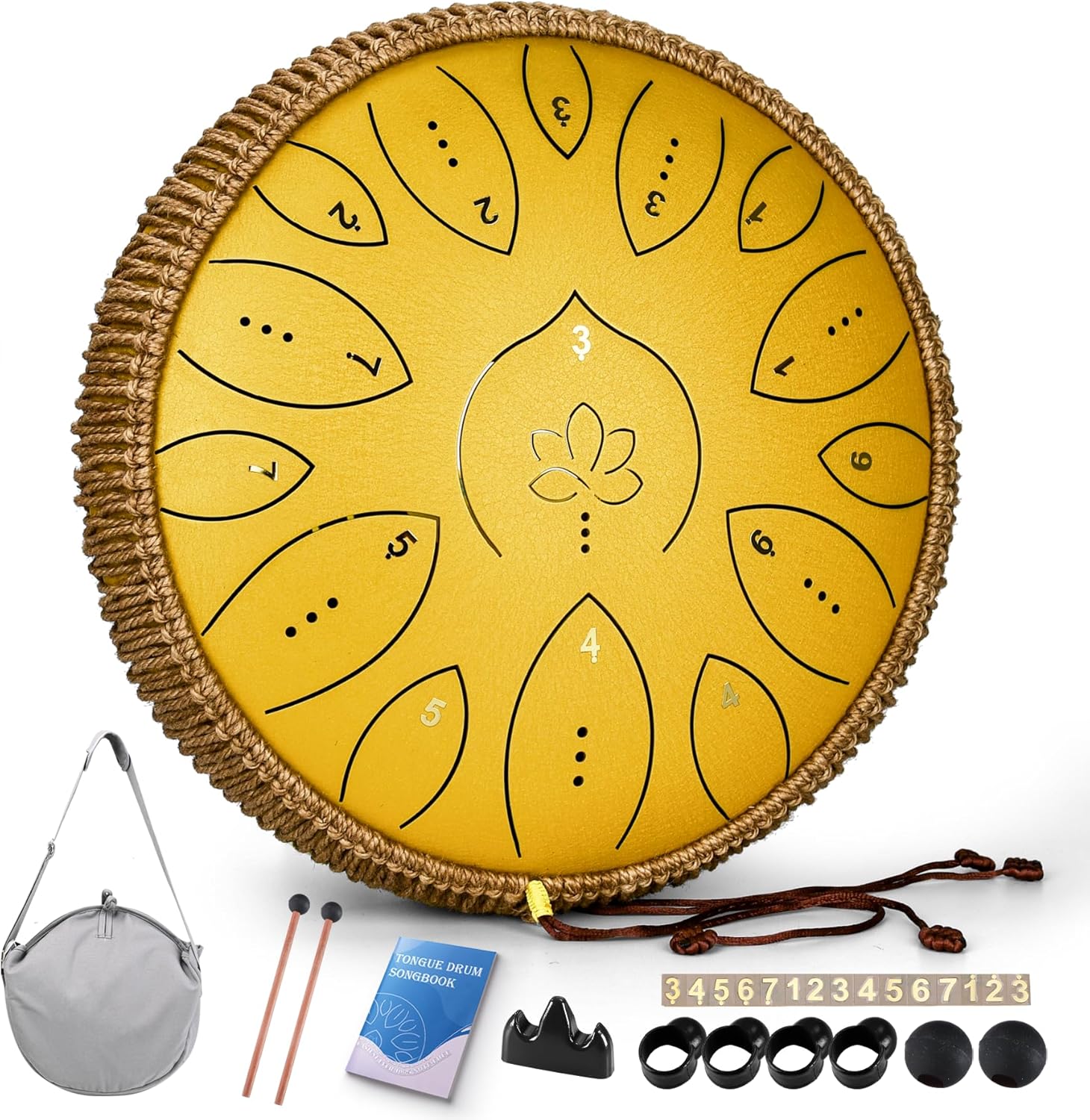 Steel Tongue Drum 13 Inches 15 Notes for Soothing Melodies