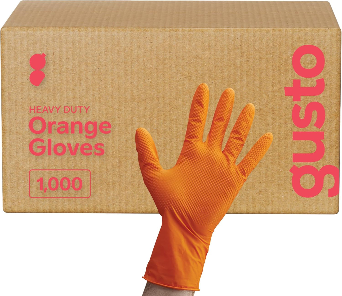 Heavy-Duty Orange Nitrile Gloves for Industrial Use - 100 Count