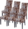 SearchI Dining Room Chair Covers Set of 6 - Stretch Printed Parsons