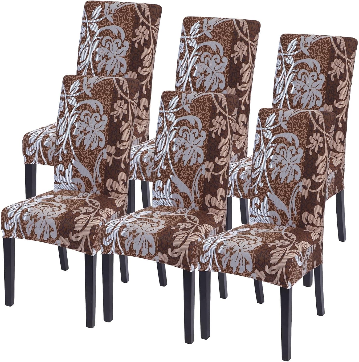 SearchI Stretch Printed Dining Room Chair Covers Set of 6