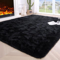 Large Fluffy Cream White 5.3x7.5 Area Rug - Thick Shag for Living Room