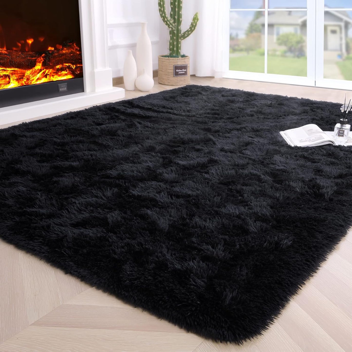 Noahas Large Fluffy Cream White Area Rugs for Living Room