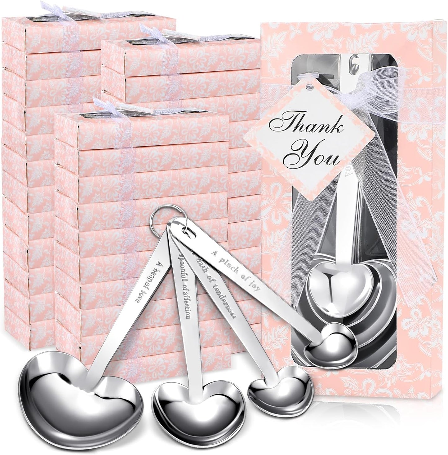 Heart Shaped Measuring Spoons Set for Weddings and Events