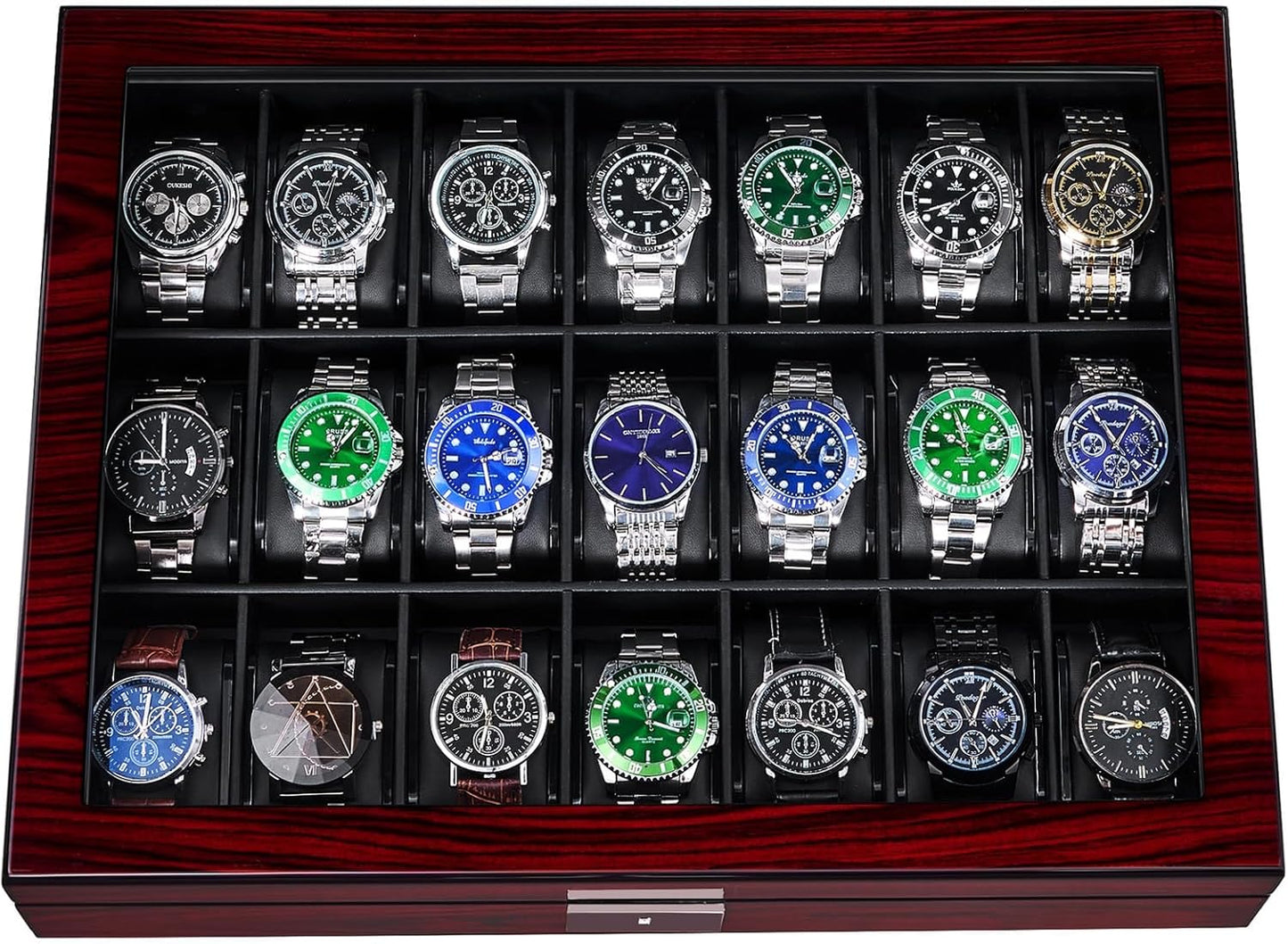 Lockable 21-Slot Watch Case for Men