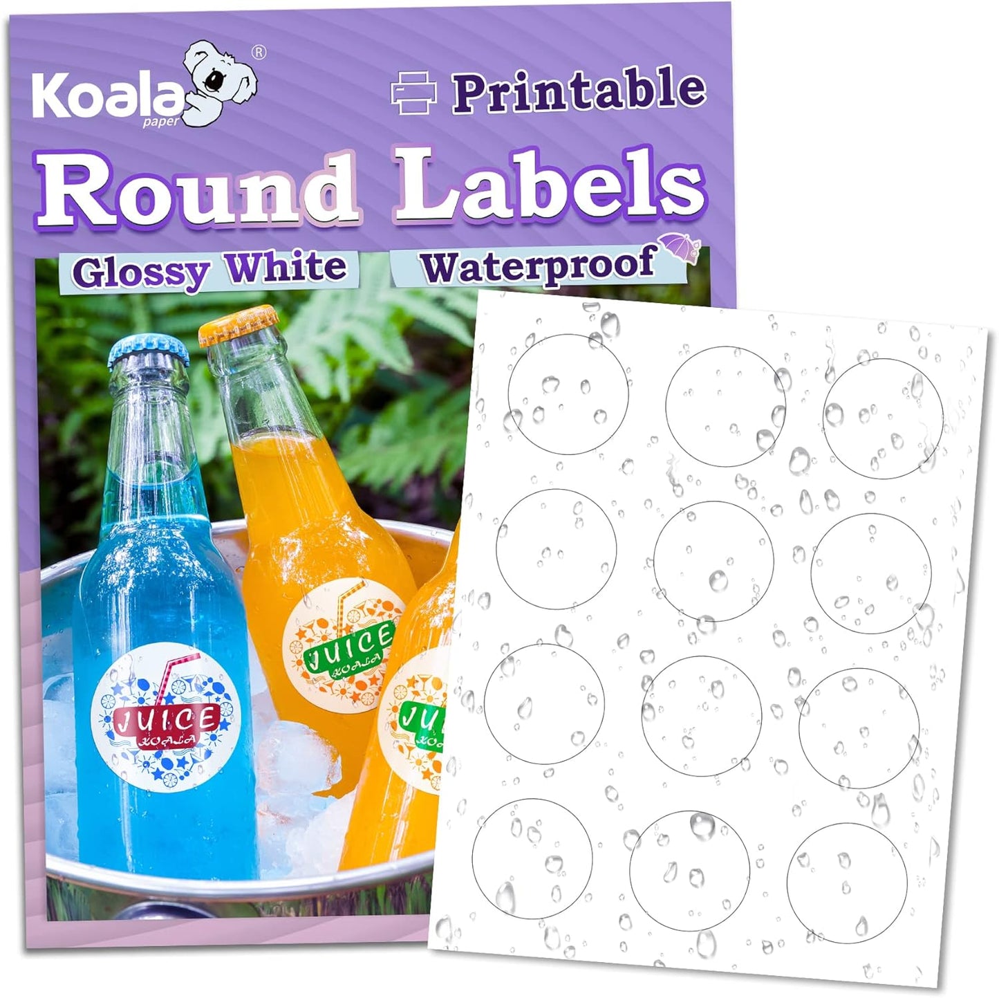 Glossy Waterproof 2 Round Labels for Branded Packaging