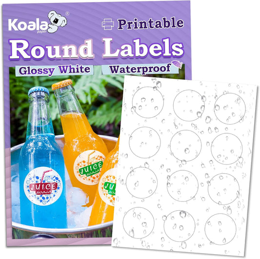 Glossy Waterproof 2 Round Labels for Branded Packaging