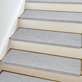 Bullnose Carpet Stair Treads Light Grey 14 Pack 9.5in x 35in - Non