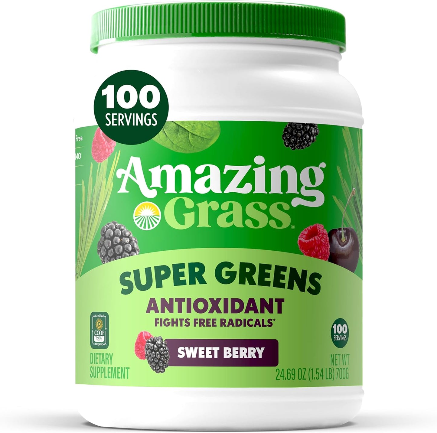 Greens Superfood Antioxidant Powder with Organic Spirulina & More