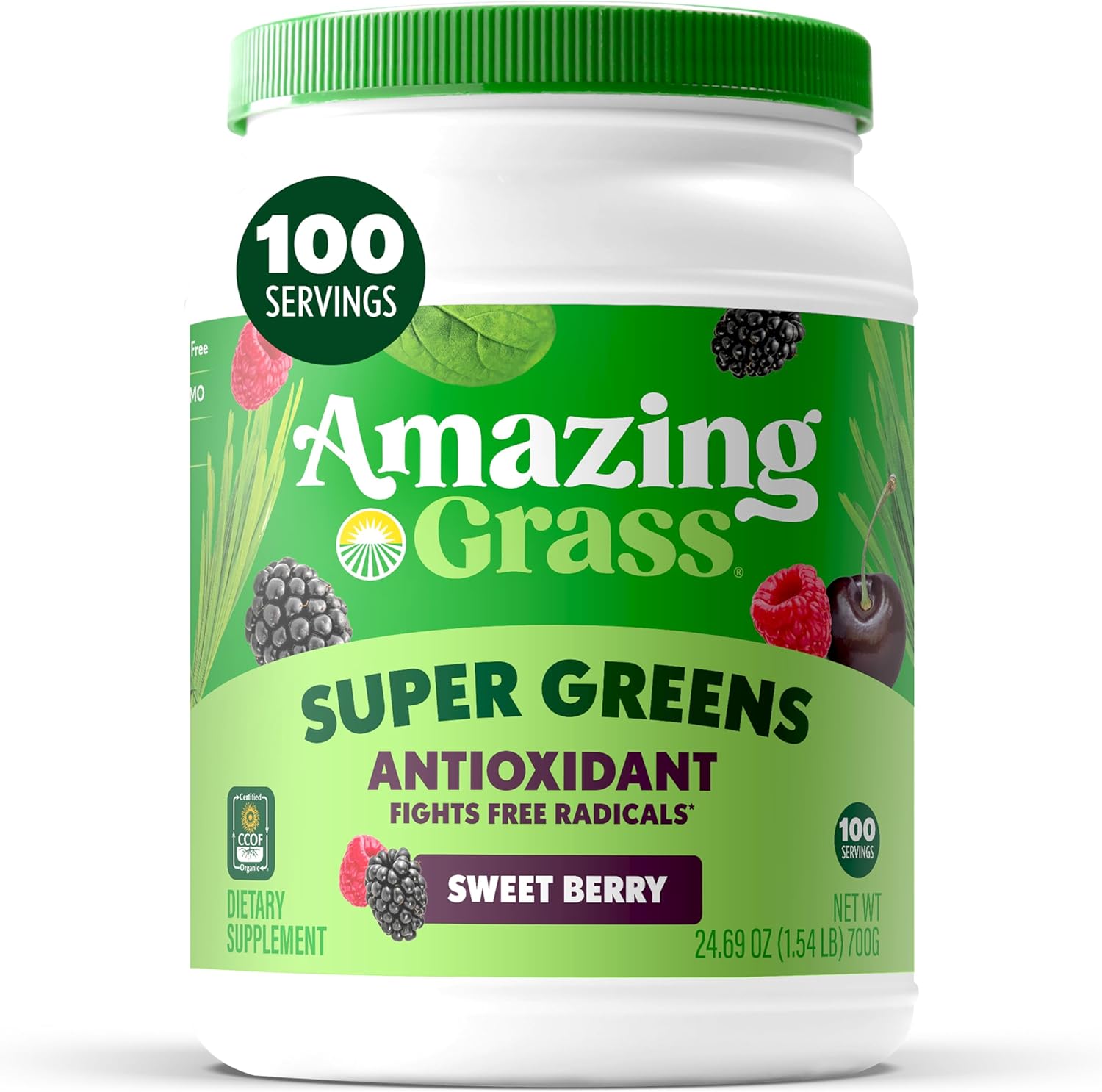 Greens Superfood Antioxidant Powder with Organic Spirulina & More