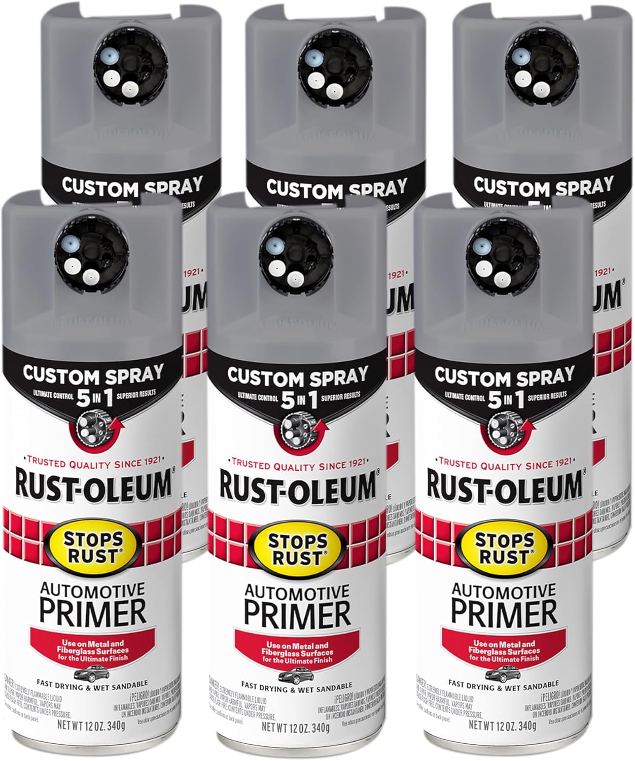 Rust-Oleum 5-in-1 Automotive Primer Spray for Smooth Finishes