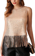 Sparkly Fringe Tassel Sequin Crop Top for Women - Party Ready