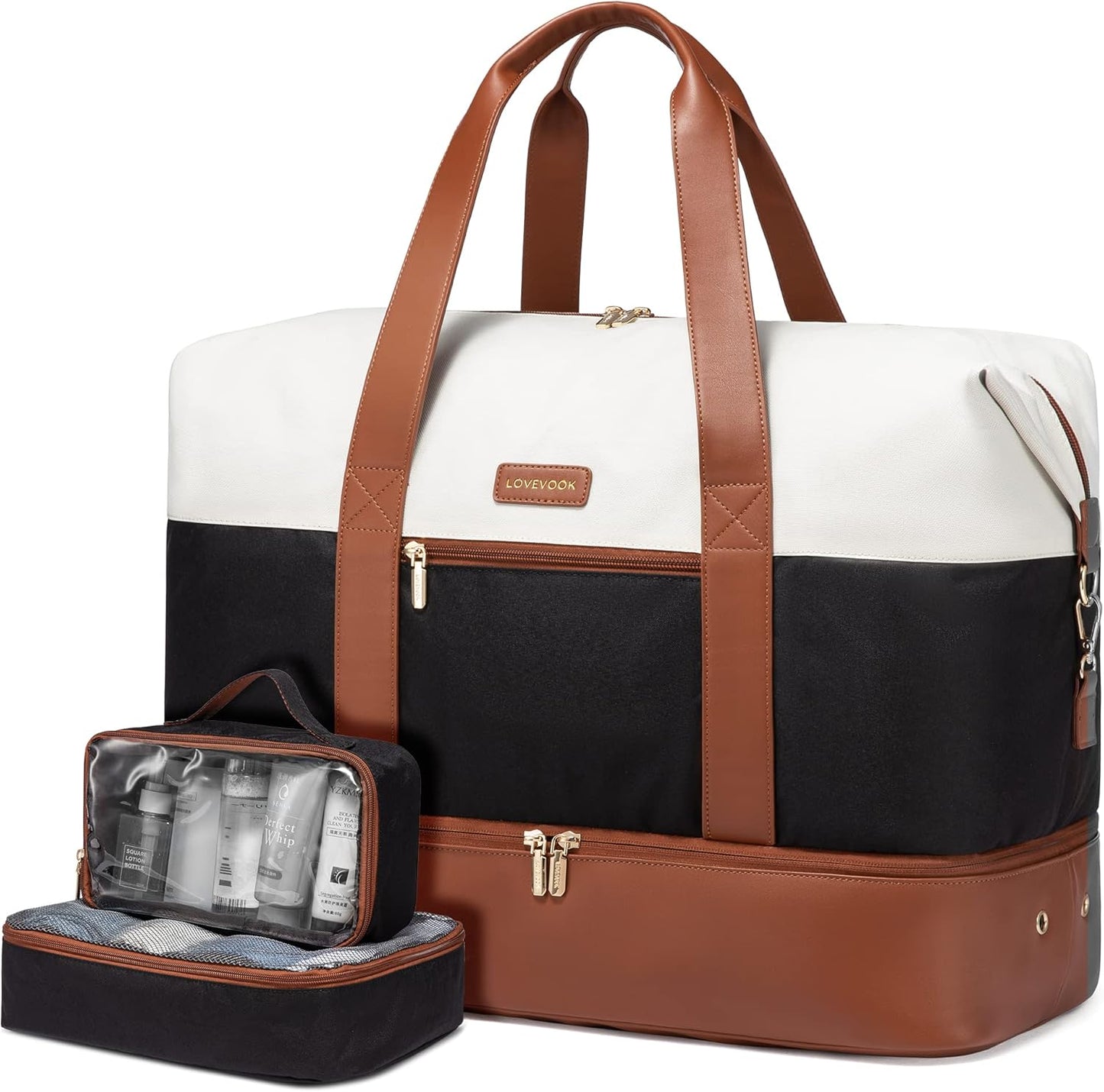 Large Travel Duffel Bag for Women with Packing Cubes and Shoes