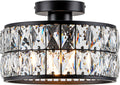 Crystal Ceiling Light Modern Flush Mount - Black Crystal Chandelier