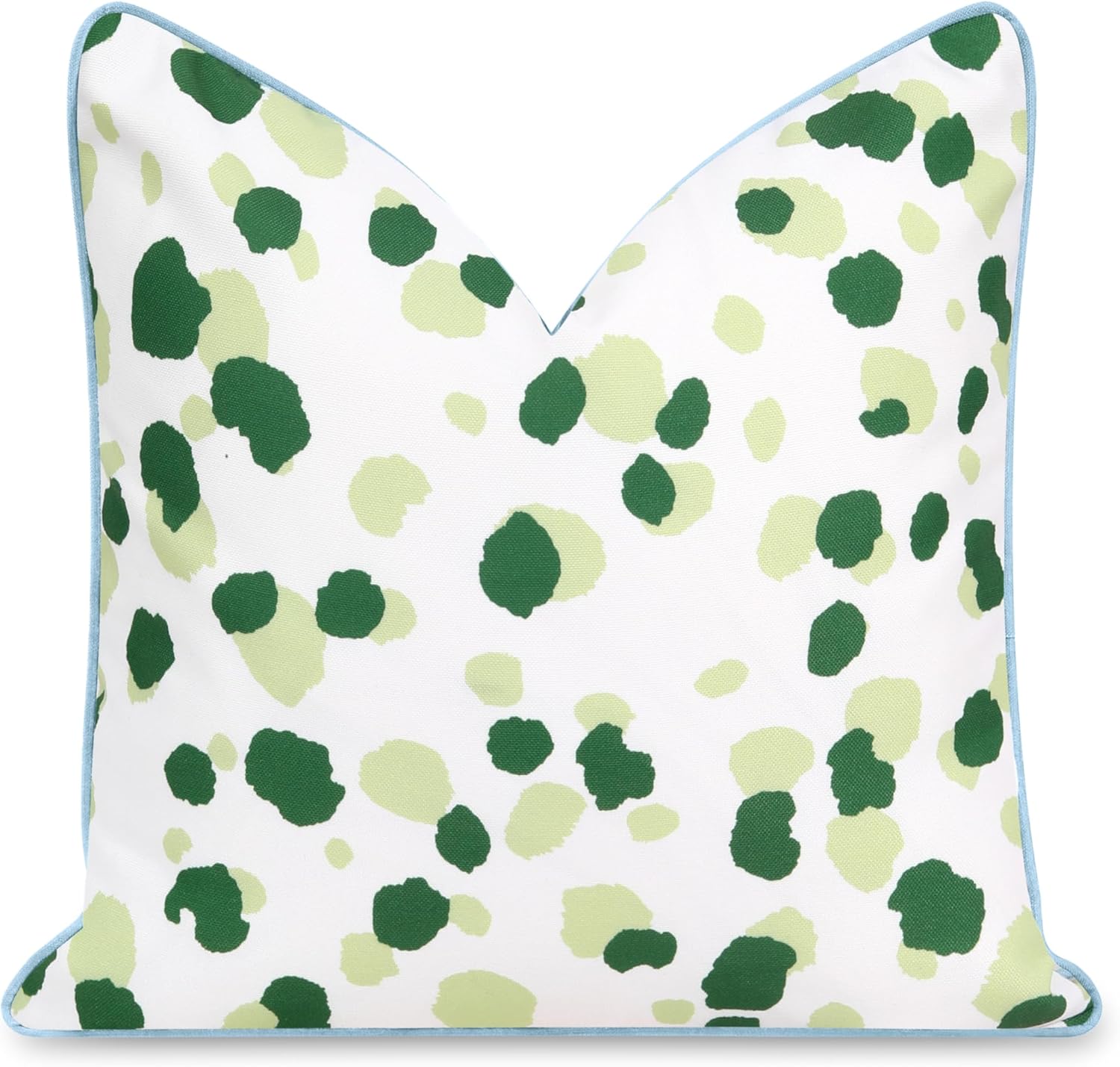 Coastal Throw Pillow Cover 20in Water Repellent Green Leopard