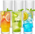 Premium Vintage Highball Glasses - Set of 6