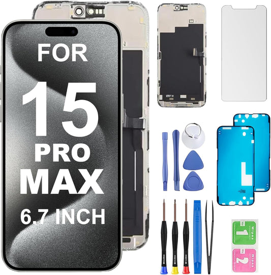 iPhone 15 PRO MAX Screen Replacement with Repair Tools Included