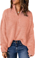 Dokotoo Womens 1/4 Zip V Neck Pullover Sweater - Soft, Warm Fit Fabric