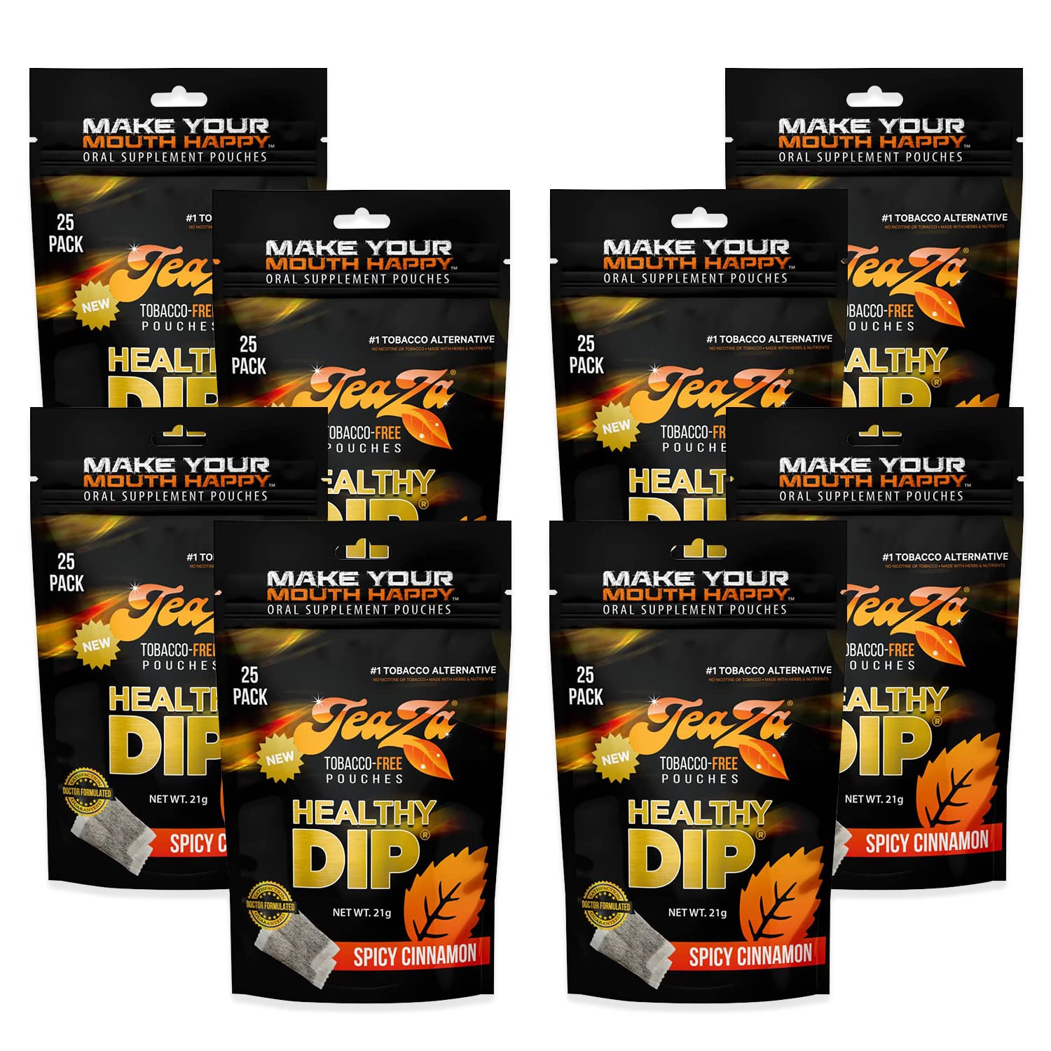 Teaza Herbal Energy Pouches: Spicy Cinnamon Tobacco-Free Dip