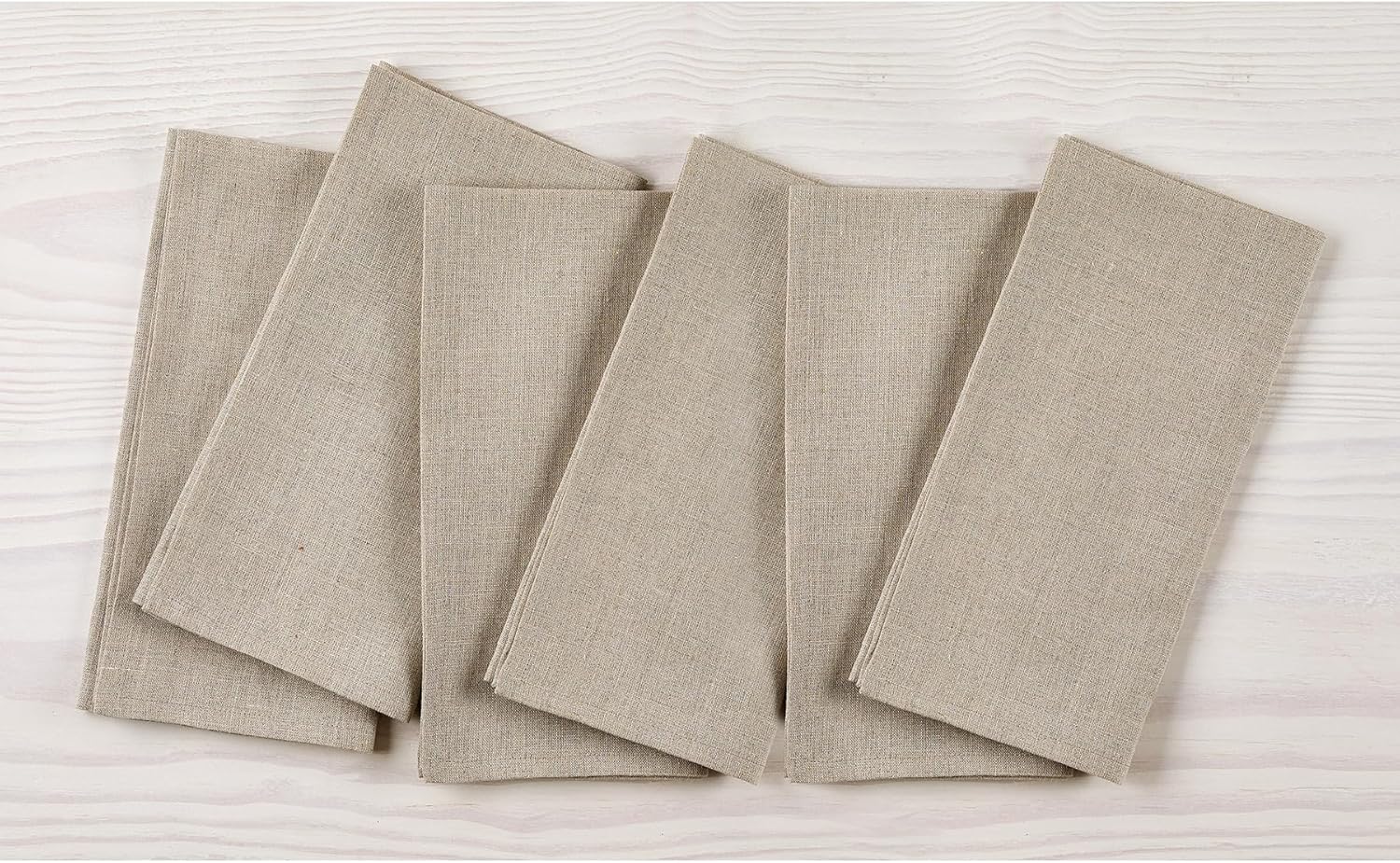 Natural Linen Napkins Set of 6 for Thanksgiving and Holidays