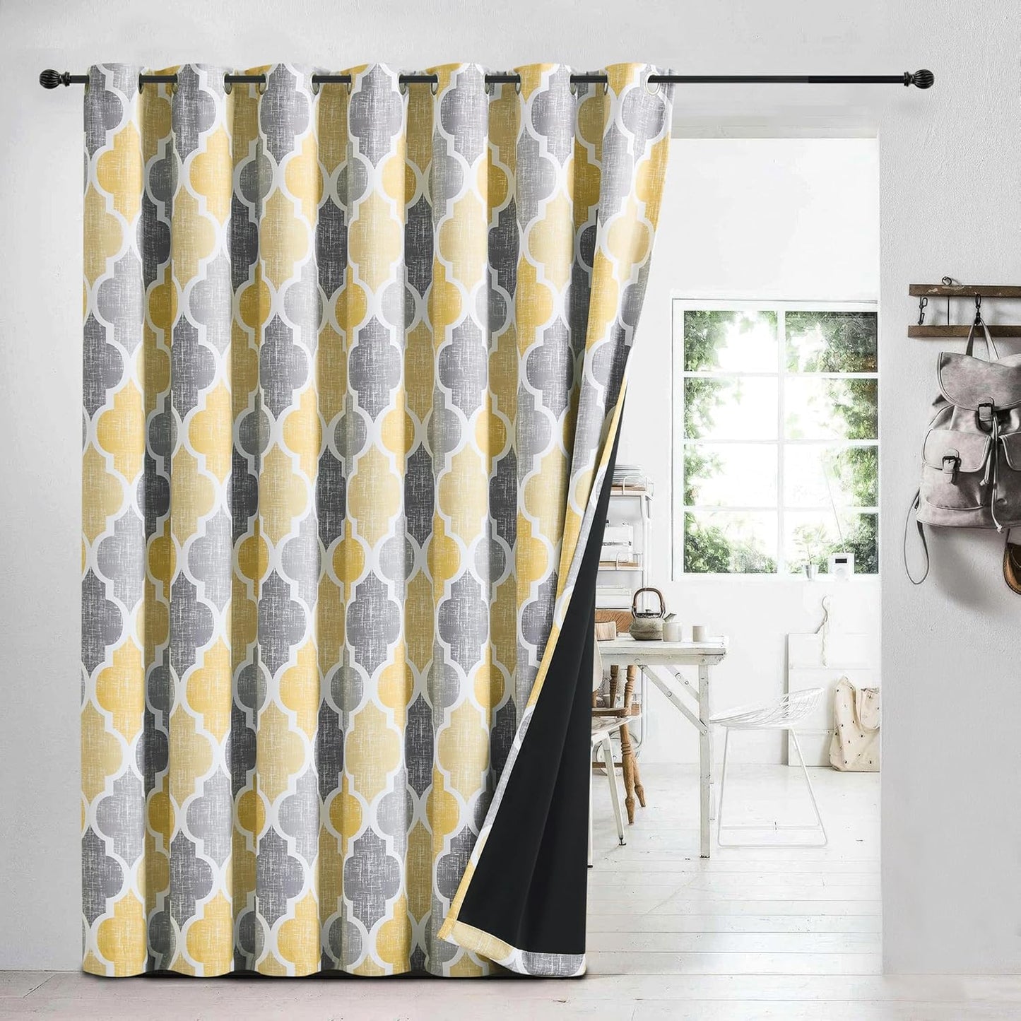 Beauoop 100% Blackout Curtains for Patio Sliding Door 96 in