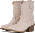 Cowgirl Mid Calf Pointed Toe Boots for Women - Classic Suede Style