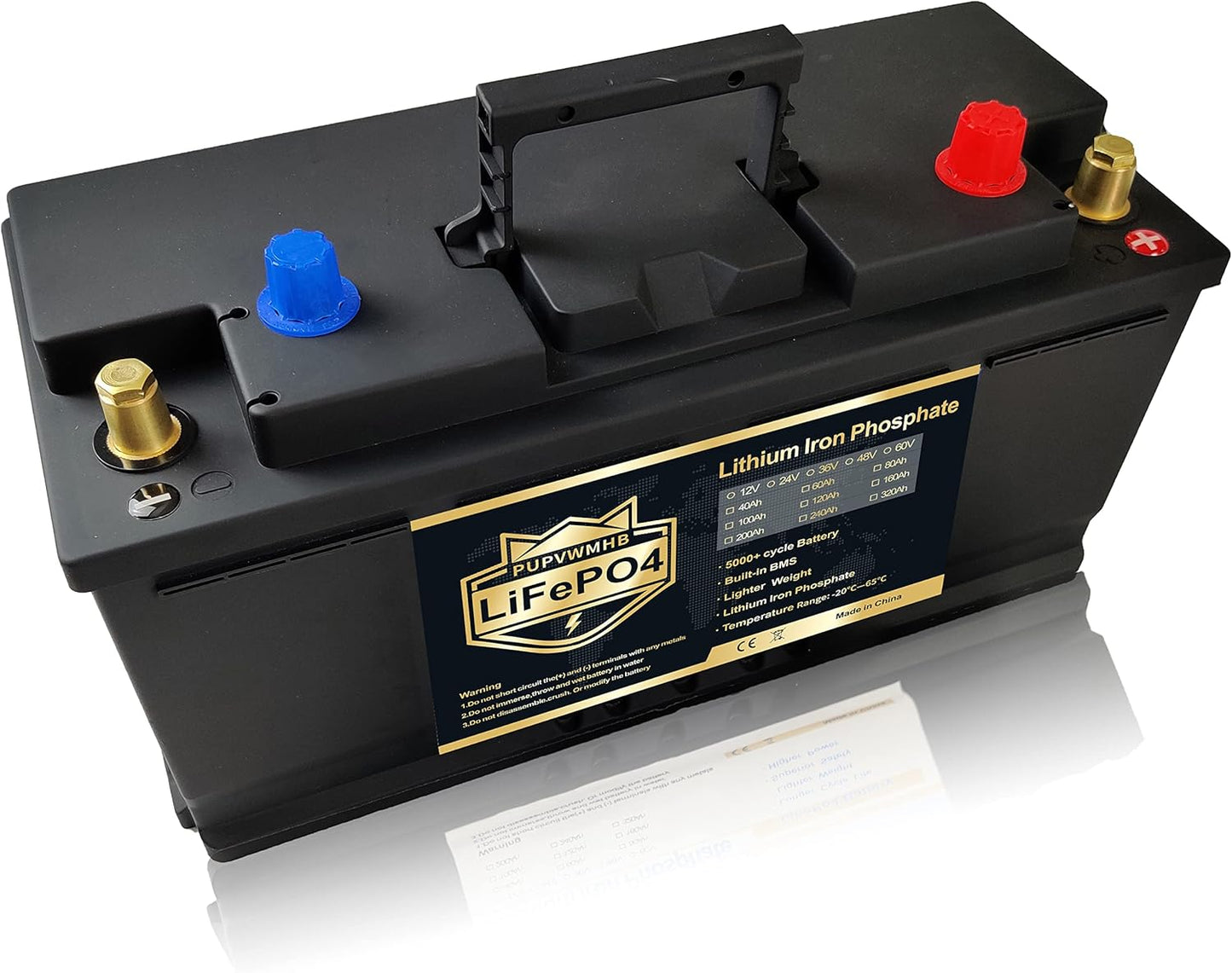12V 100Ah LiFePO4 Lithium Battery for RV, Solar, Off-Grid Use