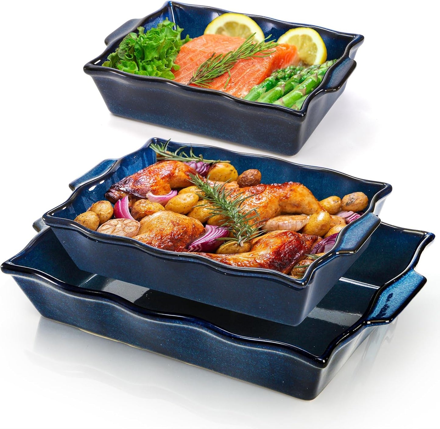Peohud Casserole Dishes Set - Versatile Ceramic Bakeware