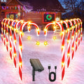 12 Pack Solar Candy Cane Lights for Outdoor Christmas - Bright Pathway