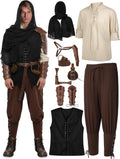 Men's Renaissance Viking Costume Set for Halloween - 9 Piece Medieval