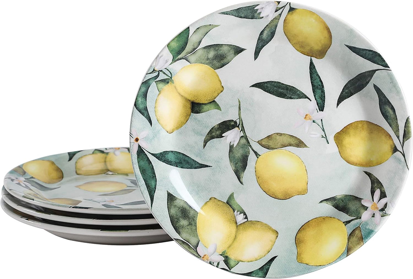 Bico Lemon Dreams Salad Plates Set of 4 - 8.75 Inch Ceramic