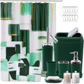 Bathroom Set Dark Green Bathroom Accessories Set with Shower Curtain