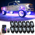 RGB LED Rock Lights Underglow Kit 12 Pods - App Control & Brake Sync